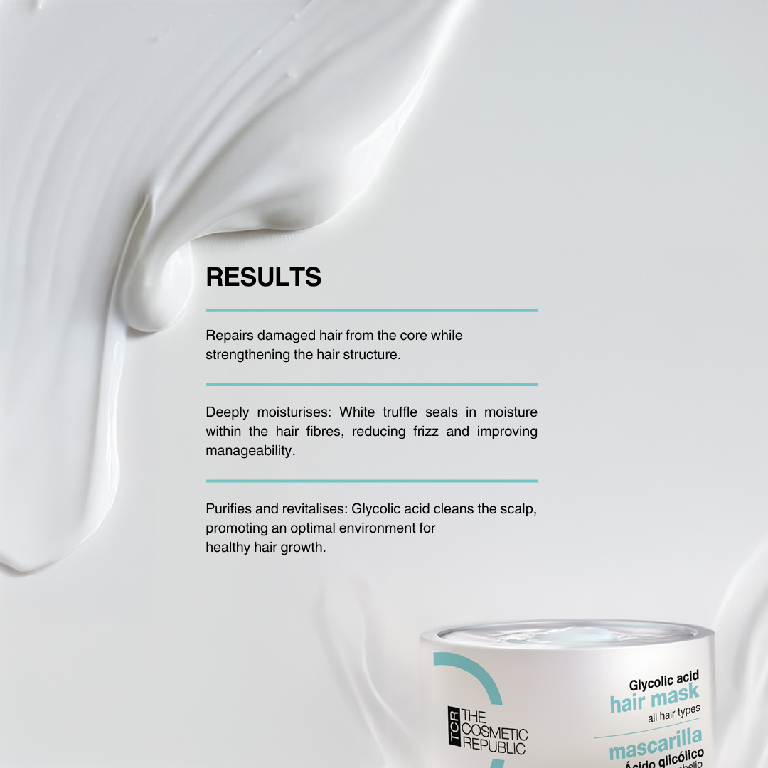 Masque capillaire à l'acide glycolique – Formulation végétalienne